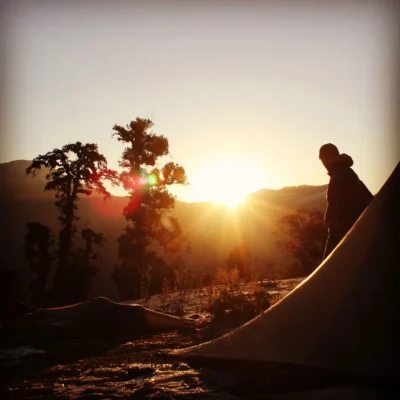 An early morning shot of a sunrise in India.