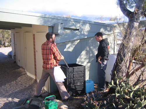 Dave and James composting