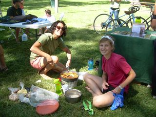 Adrienne and I set up a cooking demo in front of the NOLS table at the ICF Trade Show.