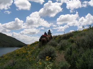 Horsepackers ride in the Wind River Mountains.