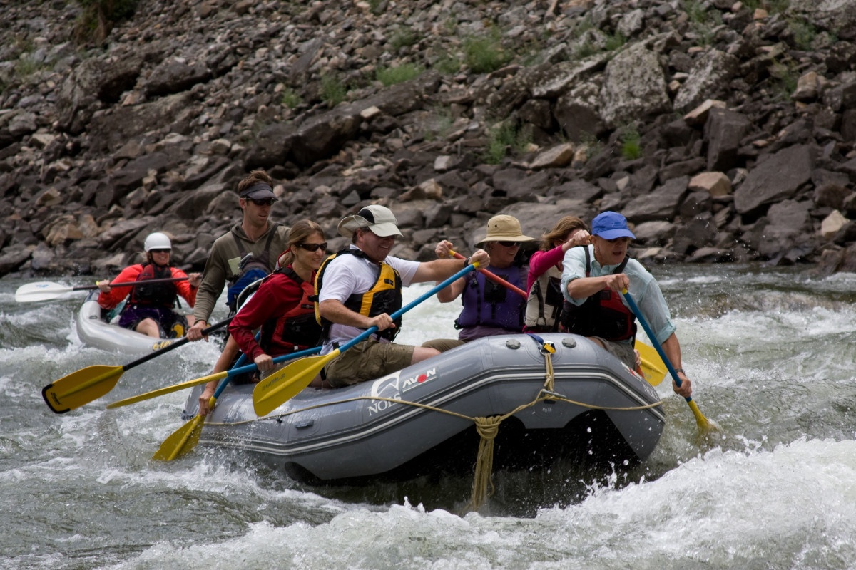 Paddling a rapid