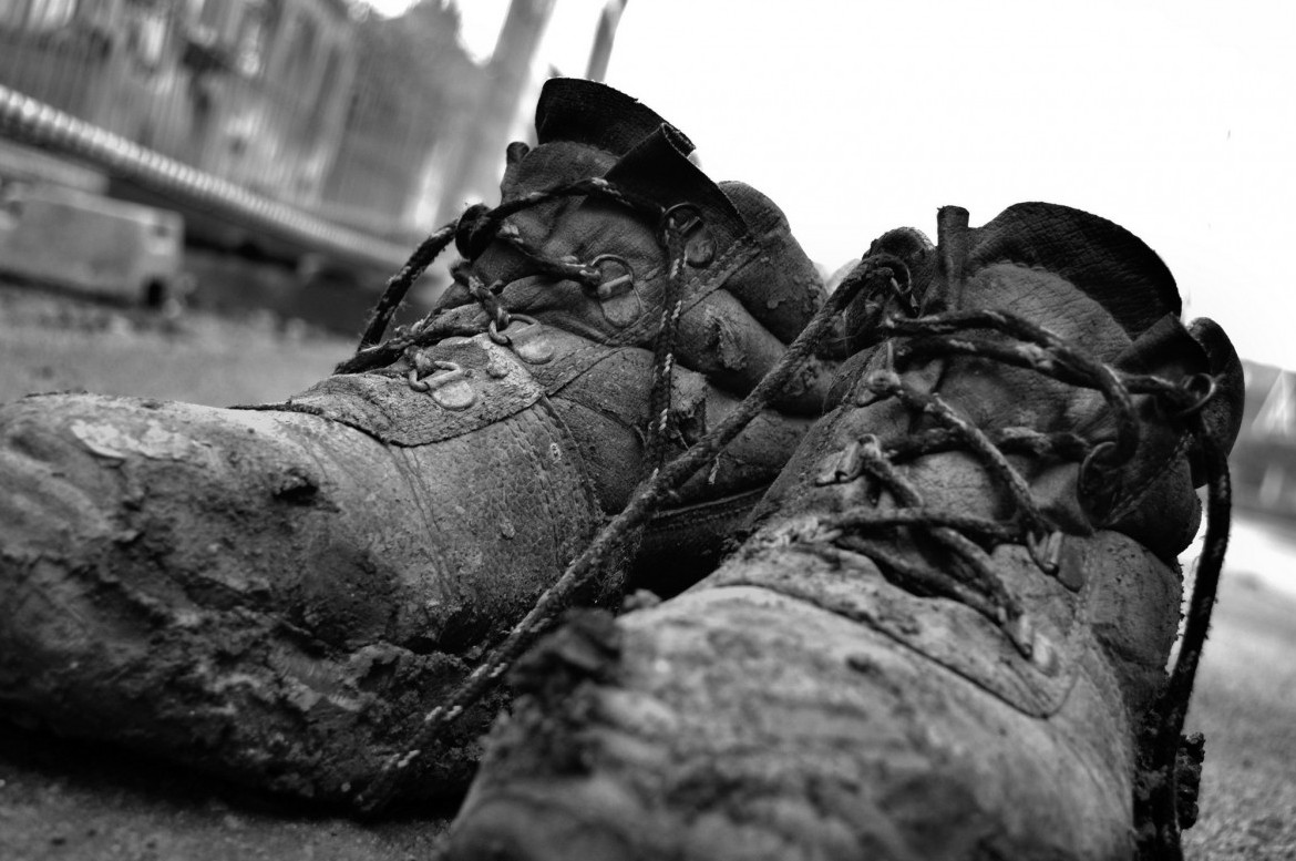 Muddy boots