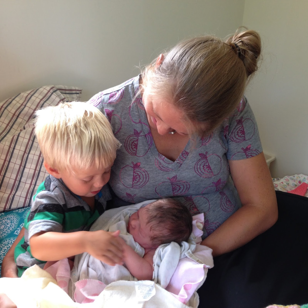 Happy with a new sibling