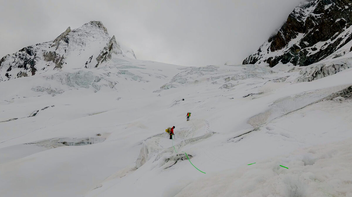 Bharat in front and Prerna going towards the col.
