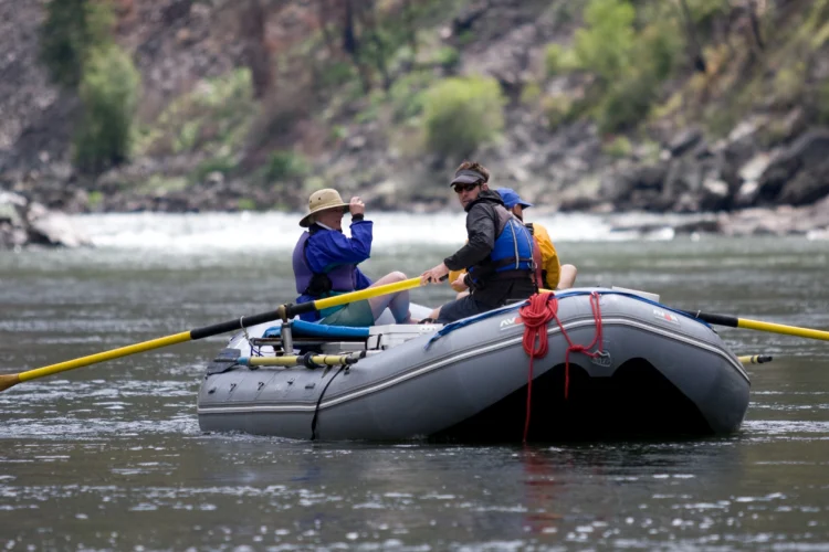 Rafters paddle down the Salmon River